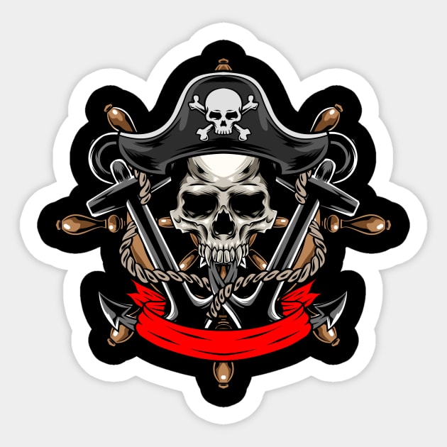 Anchor Skull Pirates Sticker by Harrisaputra